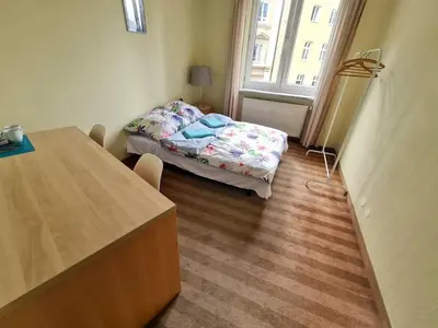 Łóżko lub łóżka w pokoju w obiekcie Fantastic Waw - Z6 Room - 101B