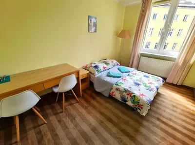 Łóżko lub łóżka w pokoju w obiekcie Fantastic Waw - Z6 Room - 403B