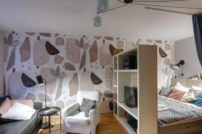 Łóżko lub łóżka w pokoju w obiekcie Bielany P&O Apartments