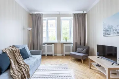 Część wypoczynkowa w obiekcie Close-Central Warsaw Apartment - Great Location - Big and Bright Apartment&Nowy Świat