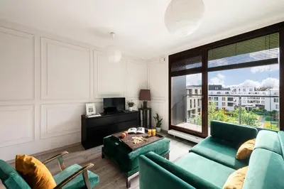 Telewizja i/lub zestaw kina domowego w obiekcie Apartament Wilanów Sarmacka
