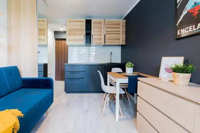 Kuchnia lub aneks kuchenny w obiekcie Close-Urban Chic - Ogrodowa Residence Cozy Studio in Central Warsaw