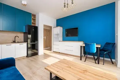 Kuchnia lub aneks kuchenny w obiekcie Green Airport Apartment