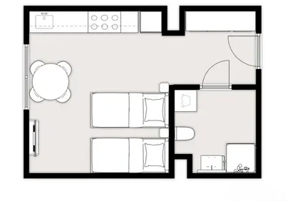 Plan piętra w obiekcie Softspace Studio With Parking Mokotow