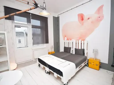 Łóżko lub łóżka w pokoju w obiekcie Loft Sen Pszczoły