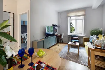 Telewizja i/lub zestaw kina domowego w obiekcie Siewierska P&O Serviced Apartments