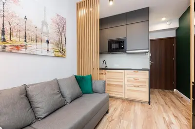 Kuchnia lub aneks kuchenny w obiekcie Cozy studio Jana Kazimierza