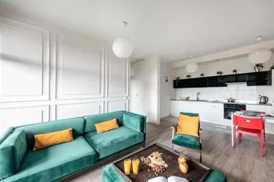 Kuchnia lub aneks kuchenny w obiekcie Waw Apartamenty Wilanów Sarmacka