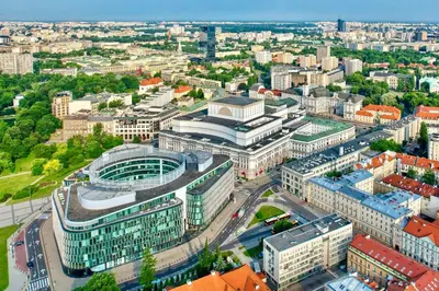 Widok na miasto Warszawa z tego apartamentu